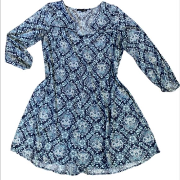 American Eagle Outfitters Shift Dress BOHO Peasant Long Sleeve Sz M #16G - Picture 2 of 9